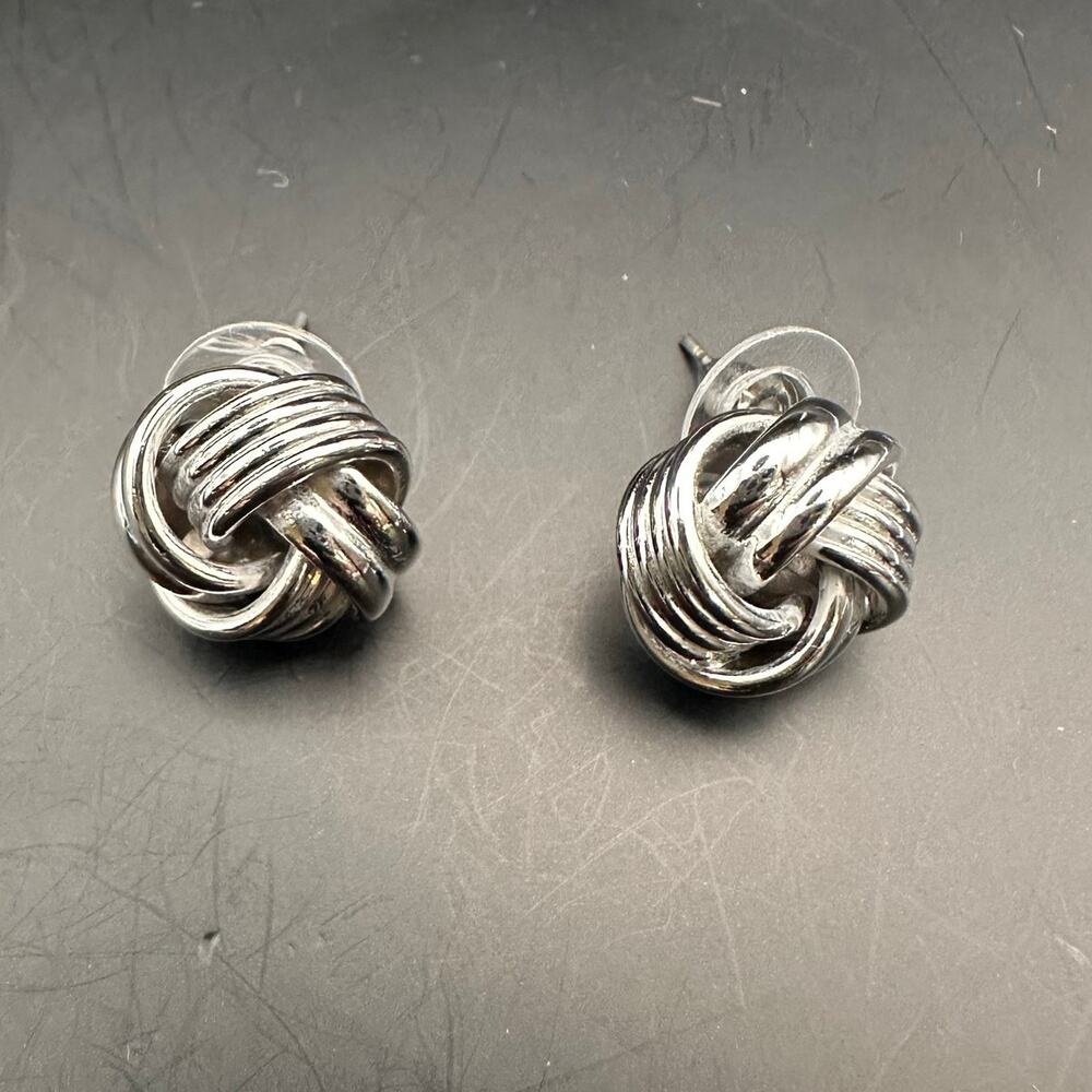 Love Knot Earring Silver Plated Stud Modern Contemporary Casual Jewelry